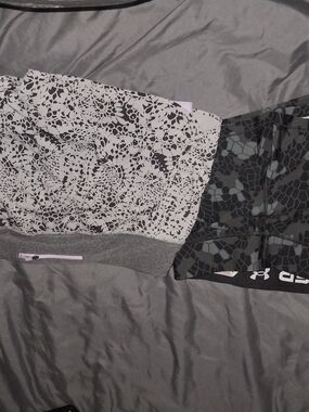 Gray & Black Patterned Athletic Shorts Duo